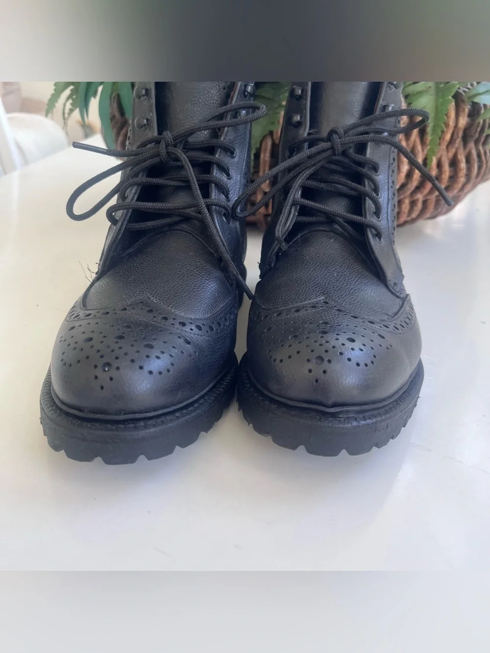 Allen Edmonds Handcrafted USA Men 10.5 3 E Black Leather Wingtip Dress Boot $400